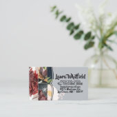 名刺ベビーピンクコスモスオンネイビー 名刺 (スタンド正面)