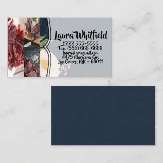 名刺ベビーピンクコスモスオンネイビー 名刺 (正面/裏面)