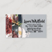 名刺ベビーピンクコスモスオンネイビー 名刺 (正面)