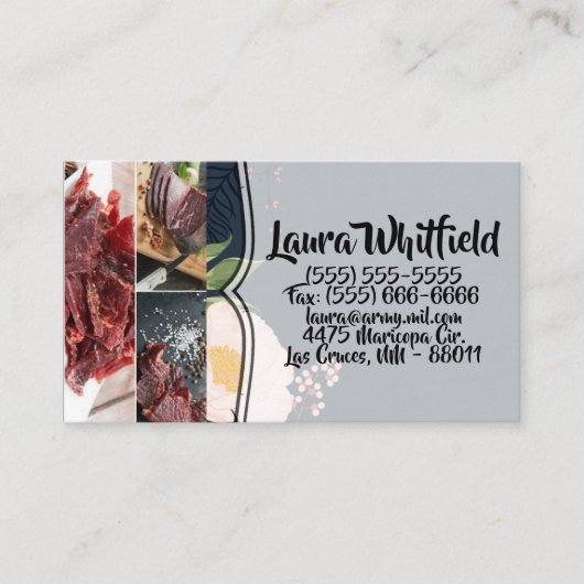 名刺ベビーピンクコスモスオンネイビー 名刺 (正面)