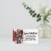 名刺ホワイトローズ金ゴールド幾何学的 名刺 (スタンド正面)