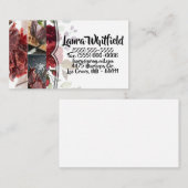 名刺ホワイトローズ金ゴールド幾何学的 名刺 (正面/裏面)