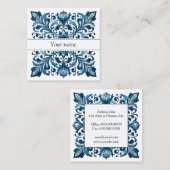 名刺ポルトガルのタイル青 スクエア名刺 (正面/裏面)