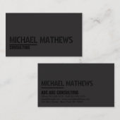名刺ミニマリストカスタムテンプレートブラック 名刺 (正面/裏面)