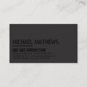 名刺ミニマリストカスタムテンプレートブラック 名刺 (裏面)