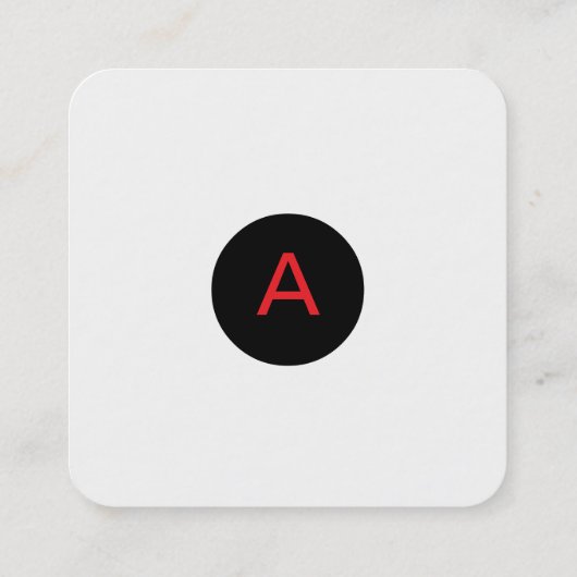 名刺ミニマリストカスタムテンプレートモノグラム スクエア名刺 (裏面)