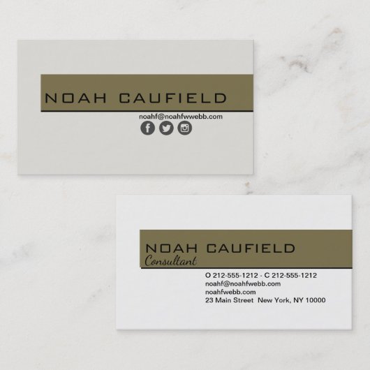 名刺ミニマリストカスタムテンプレート平野 名刺 (正面/裏面)