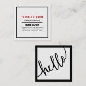 名刺ミニマルカスタムリストテンプレートこんにちは スクエア名刺 (正面/裏面)