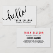 名刺ミニマルカスタムリストテンプレートこんにちは 名刺 (正面/裏面)