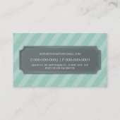 名刺モダンはっきりしたストライプミント淡い色のグリーン 名刺 (裏面)
