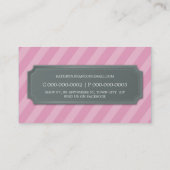 名刺モダンはっきりしたストライプ淡い色のピンク 名刺 (裏面)