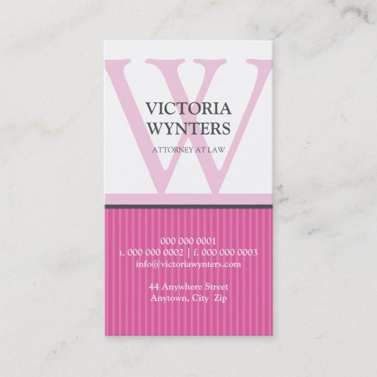 名刺モダンイニシャルモノグラム 名刺 (正面)