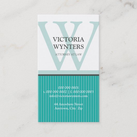 名刺モダンイニシャルモノグラム 名刺 (正面)