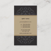名刺モダンオリエンタルマンダラブラック金ゴールド 名刺 (裏面)