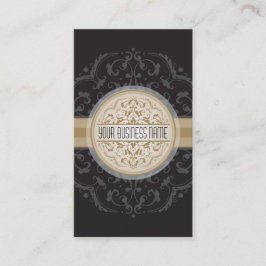 名刺モダンオリエンタルマンダラブラック金ゴールド 名刺