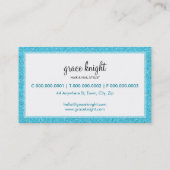 名刺モダングリッターシンプルアクアブルー 名刺 (裏面)