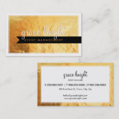 名刺モダンシンプルはっきりした金ゴールド箔 名刺 (正面/裏面)