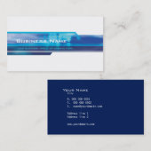 名刺モダン未来的トレンディーネイビーアクア 名刺 (正面/裏面)