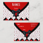 名刺モダン黒紅白弓場 名刺 (正面/裏面)