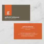 名刺モダン-オレンジ/ブラウン 名刺 (正面/裏面)