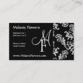 名刺モノグラムイニシャルヴィンテージダマスク 名刺 (正面)