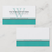 名刺モノグラム頭が切れるモダンジェードグリーン 名刺 (正面/裏面)