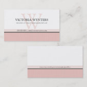 名刺モノグラ頭が切れるムモダンピ淡い色のンク 名刺 (正面/裏面)