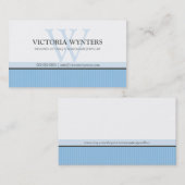 名刺モノグラ頭が切れるモダンム淡い色のブルー 名刺 (正面/裏面)