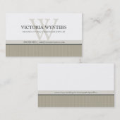 名刺モノグラ頭が切れるモダンム茶淡い色の色 名刺 (正面/裏面)