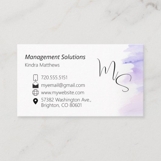 名刺ラベンダーの水洗剤 名刺 (正面)