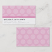 名刺ラージスポットパターンのパステル淡い色のピンク コーリングカード (正面/裏面)
