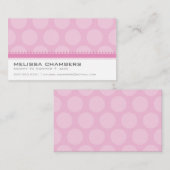 名刺ラージスポットパターンのパステル淡い色のピンク コーリングカード (正面/裏面)