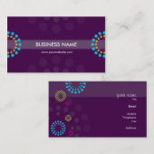 名刺レトロモダンスポットパープルアクアライム 名刺 (正面/裏面)
