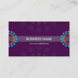 名刺レトロモダンスポットパープルアクアライム 名刺
