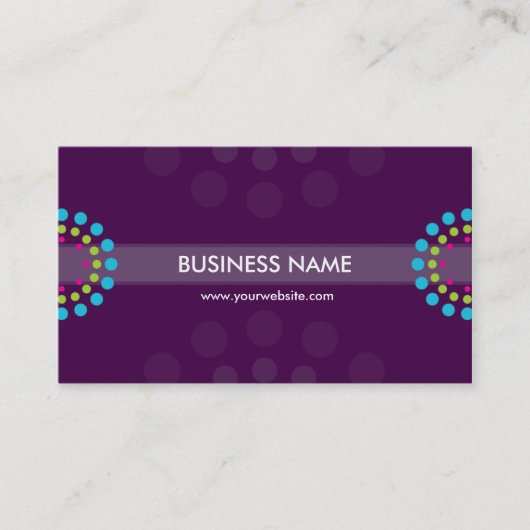 名刺レトロモダンスポットパープルアクアライム 名刺 (正面)