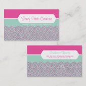 名刺ロモダンゼット模様ピンクミント 名刺 (正面/裏面)