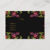 名刺ヴィンテージフローラフレームブラック金ゴールドピンク 名刺 (裏面)