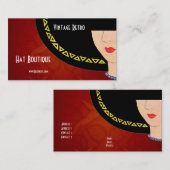 名刺ヴィンテージレトロハットブティックアールデコ 名刺 (正面/裏面)