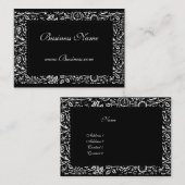 名刺ヴィンテージ華美フレーム白黒 名刺 (正面/裏面)