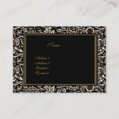 名刺ヴィンテージ華美フレーム黒金ゴールド 名刺 (裏面)