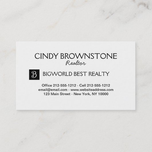 名刺不動産仲介業者写真カスタムテンプレートプレーン 名刺 (裏面)