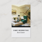 名刺不動産仲介業者写真カスタムテンプレートプレーン 名刺 (正面)