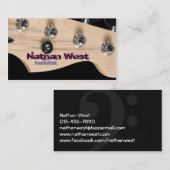 名刺付きベース・ギターのヘッドストック 名刺 (正面/裏面)