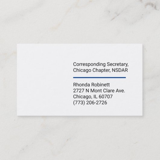 名刺付き事務局章 名刺 (裏面)