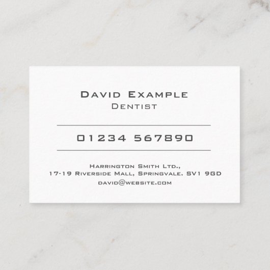 名刺入り歯科医 名刺 (裏面)