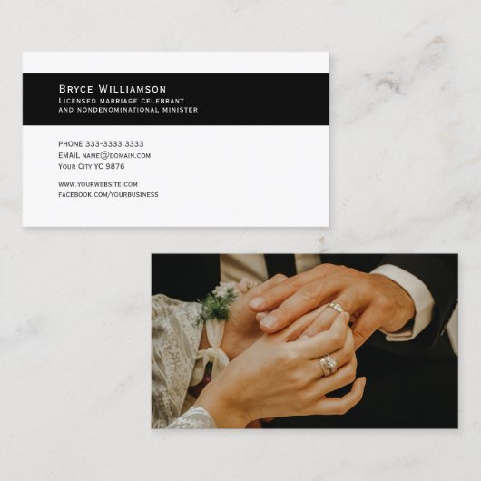 名刺及び結婚お祝いお洒落及びシンプル 名刺 (正面/裏面)