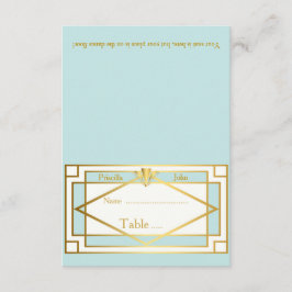 名刺台, 結婚式, 会議, グレートギャツビー, ミントホワイト 招待状