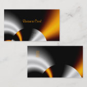 名刺抽象芸術オレンジグレーシルバーブラック 名刺 (正面/裏面)