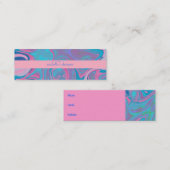 名刺抽象芸術ブルーピンクスカイスキニー スキニー名刺 (正面/裏面)