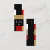 名刺抽象芸術レッド白黒タンジオ スキニー名刺 (正面/裏面)